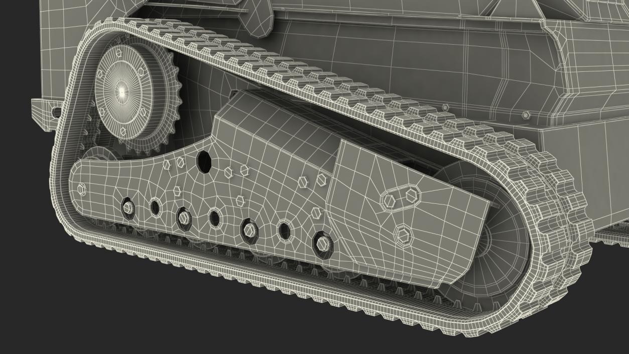 3D Compact Track Loader with Brush Saw Attachment Rigged model