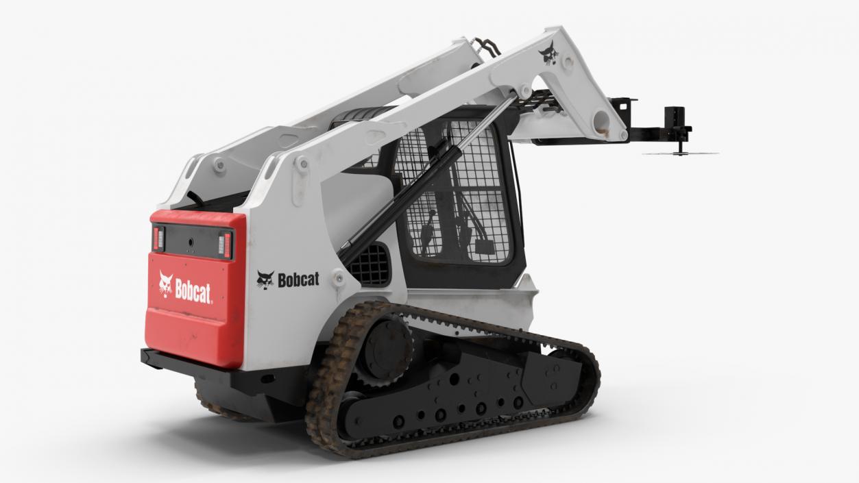 3D Compact Track Loader with Brush Saw Attachment Rigged model