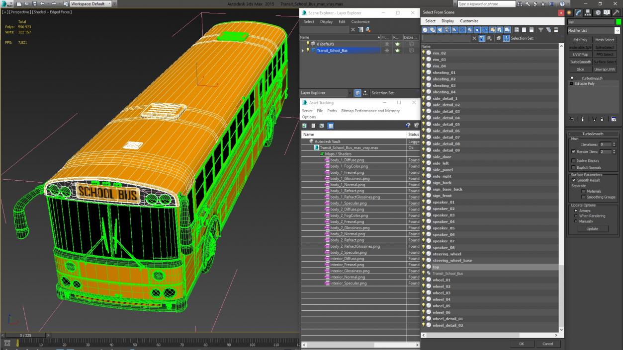 3D Transit School Bus model