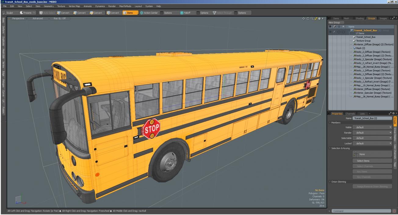 3D Transit School Bus model