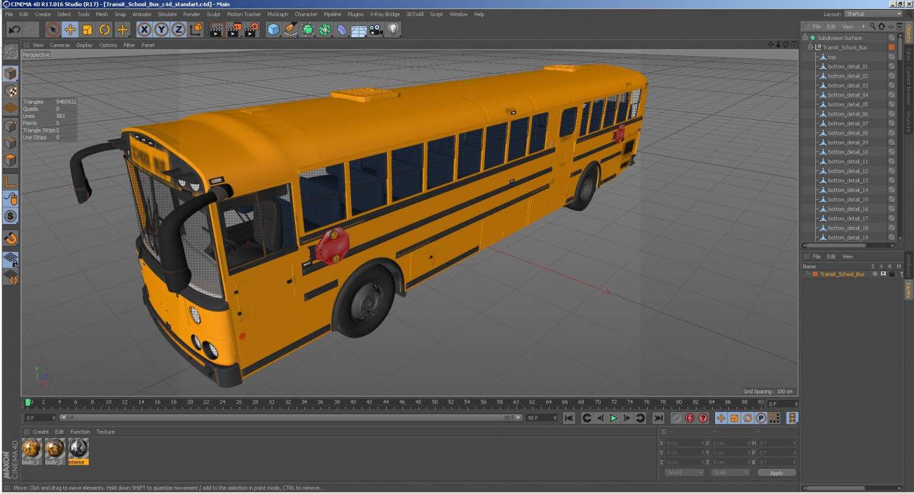 3D Transit School Bus model