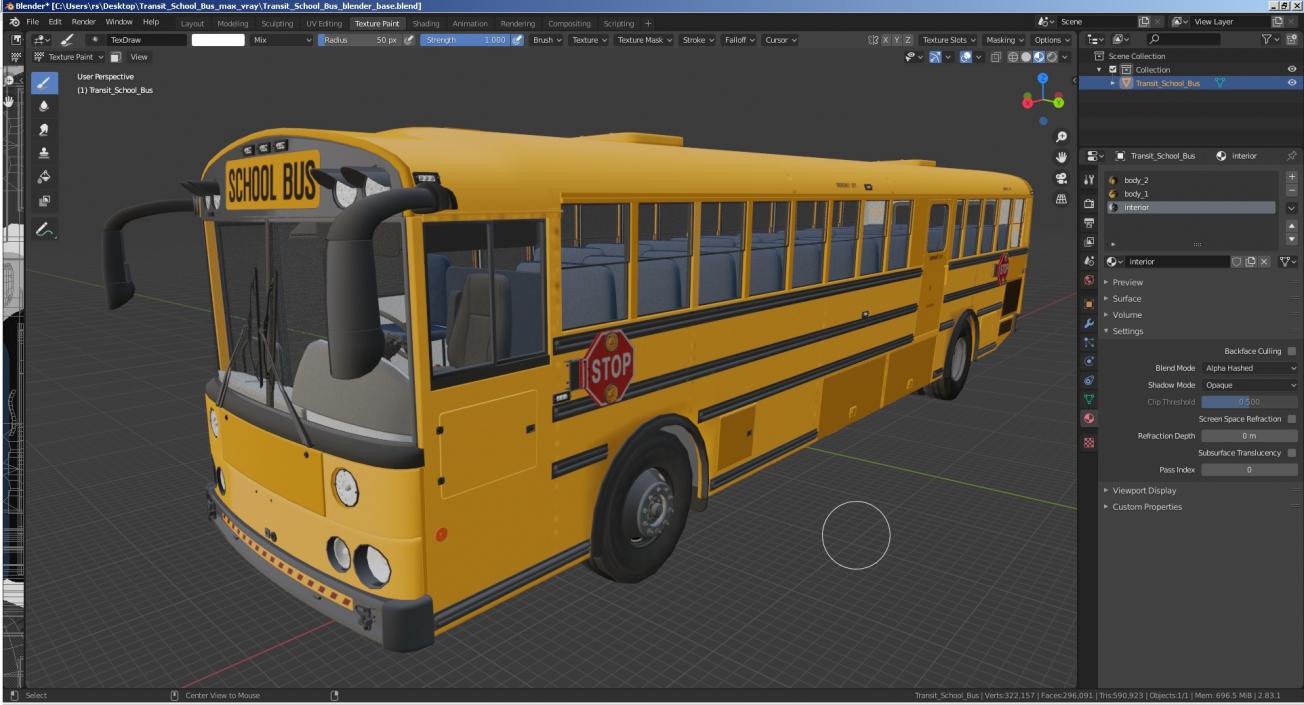 3D Transit School Bus model