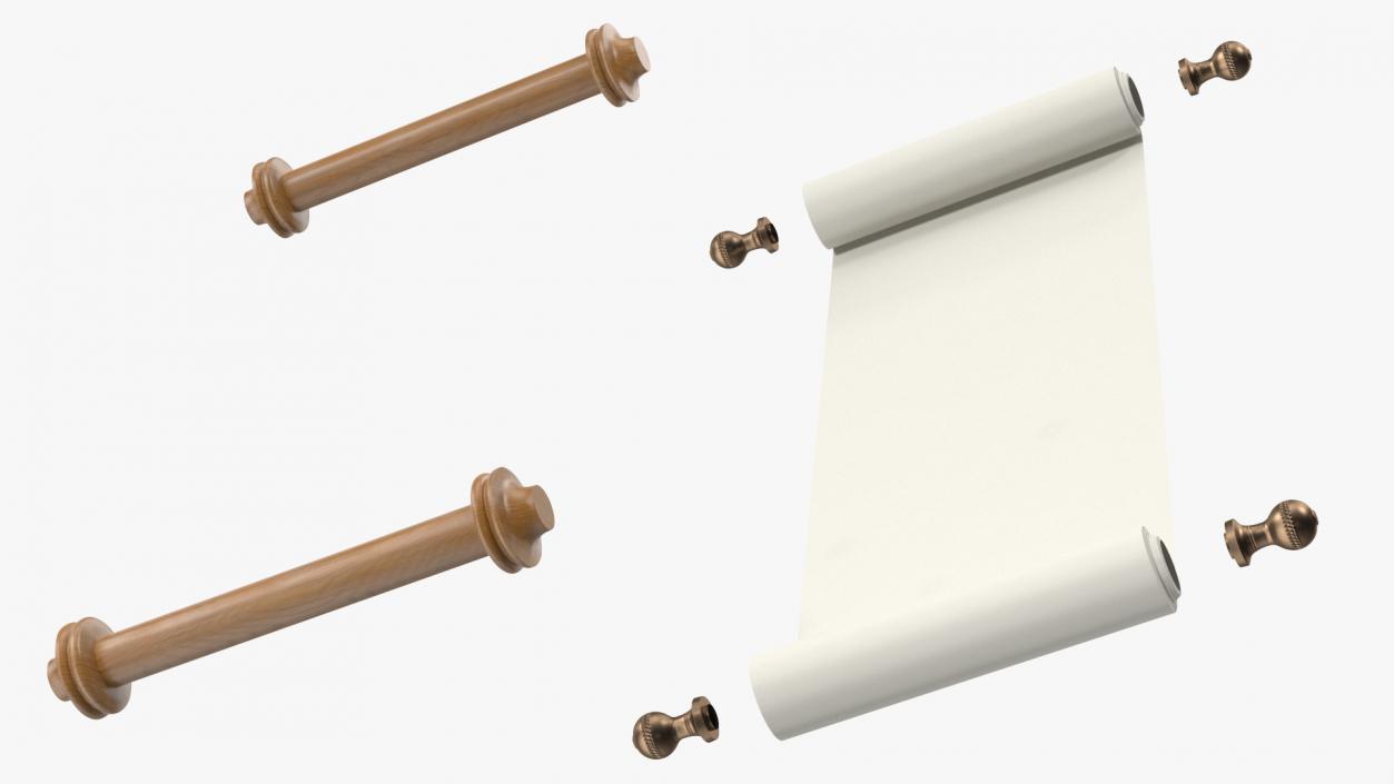 Unfolded Blank Paper Scroll 3D