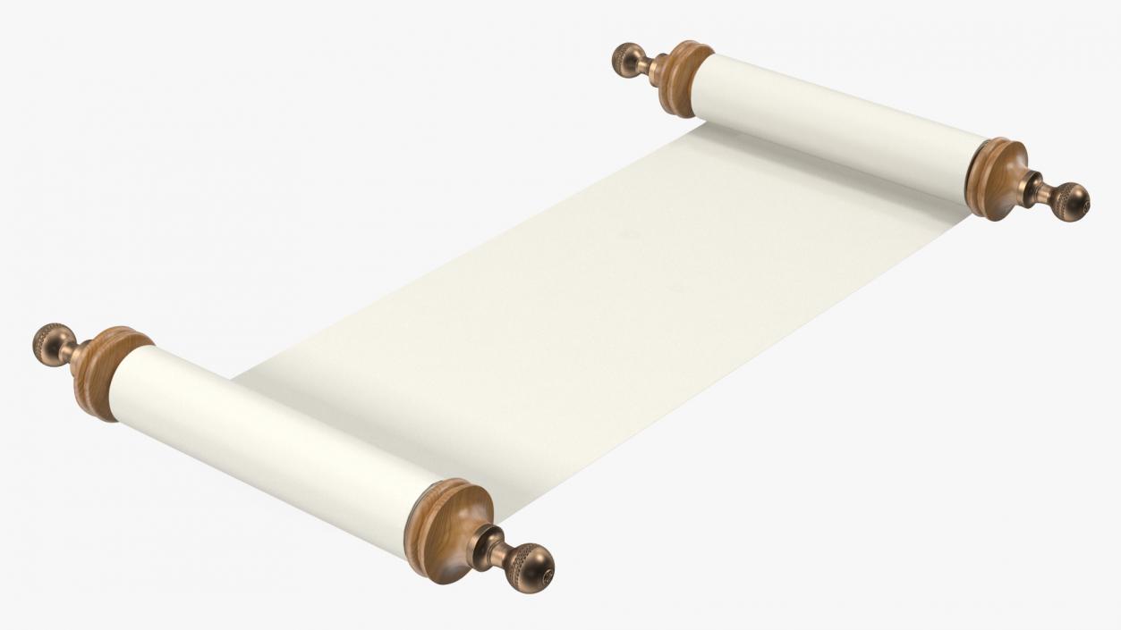 Unfolded Blank Paper Scroll 3D