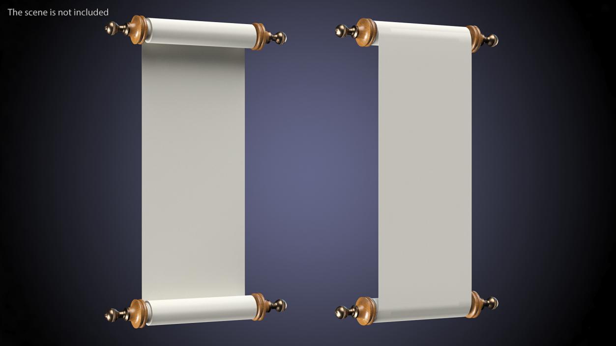 Unfolded Blank Paper Scroll 3D