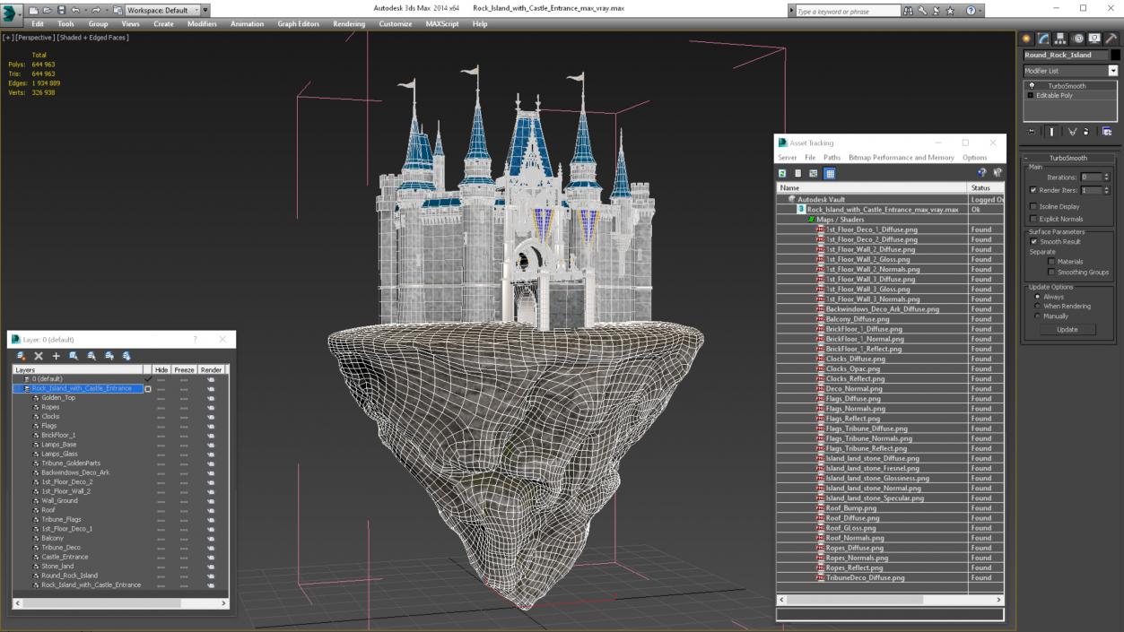 Rock Island with Castle Entrance 3D