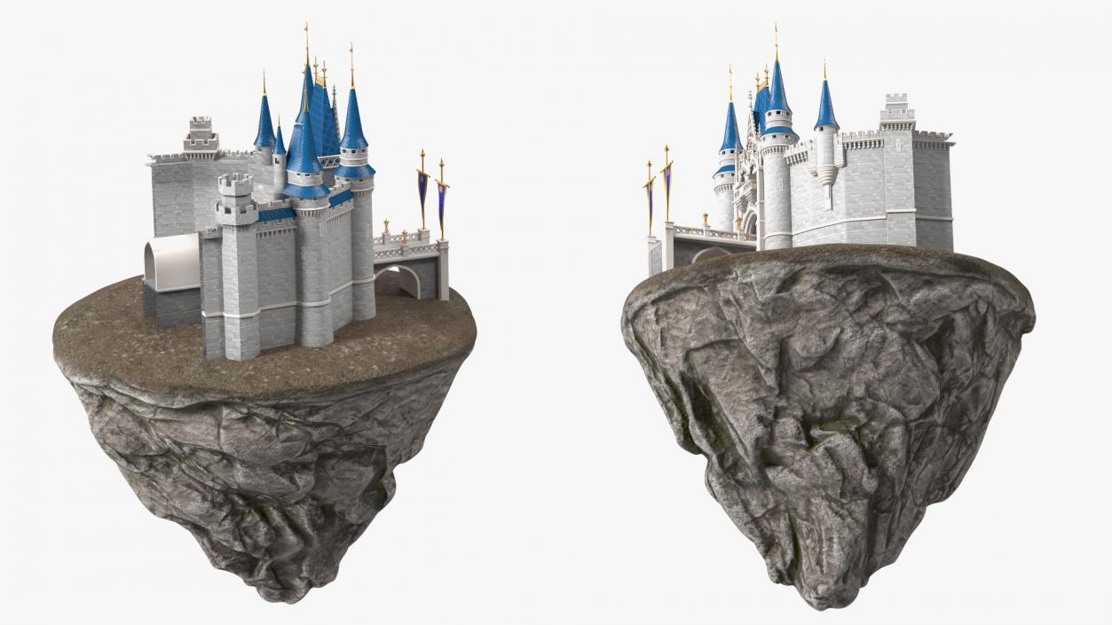 Rock Island with Castle Entrance 3D