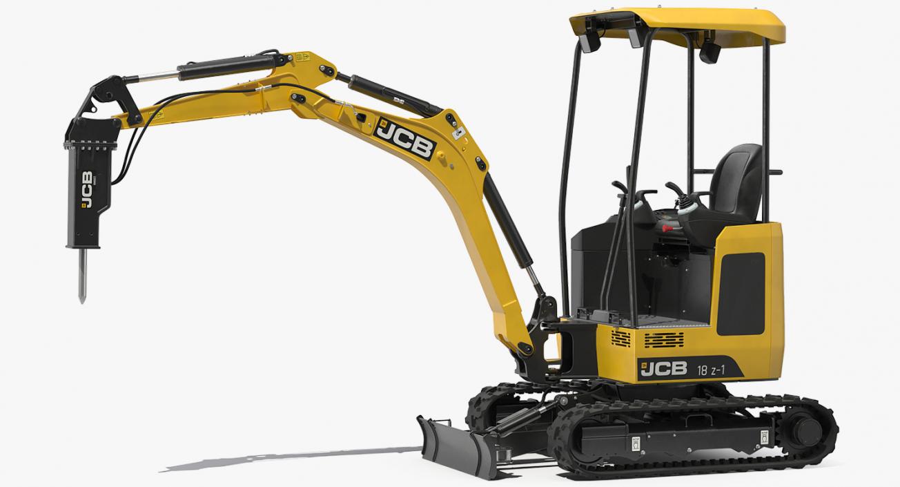 3D Mini Excavator JCB Rigged 3D Models Collection