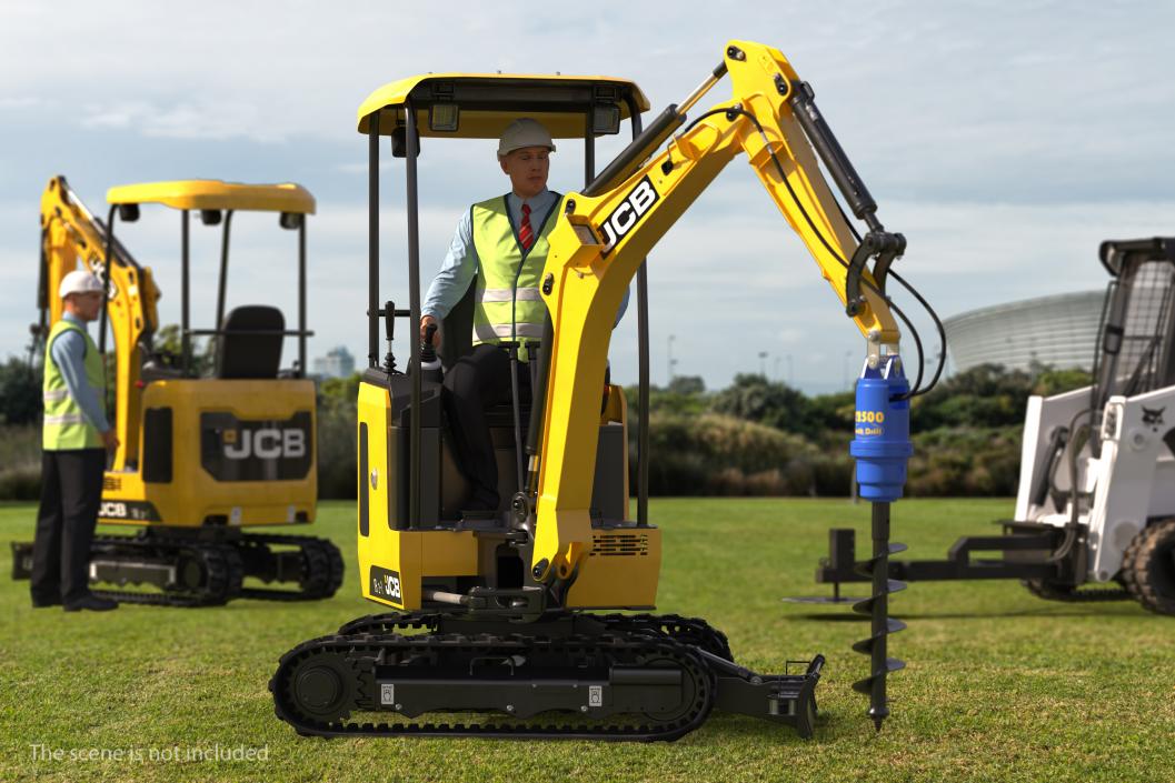 3D Mini Excavator JCB Rigged 3D Models Collection