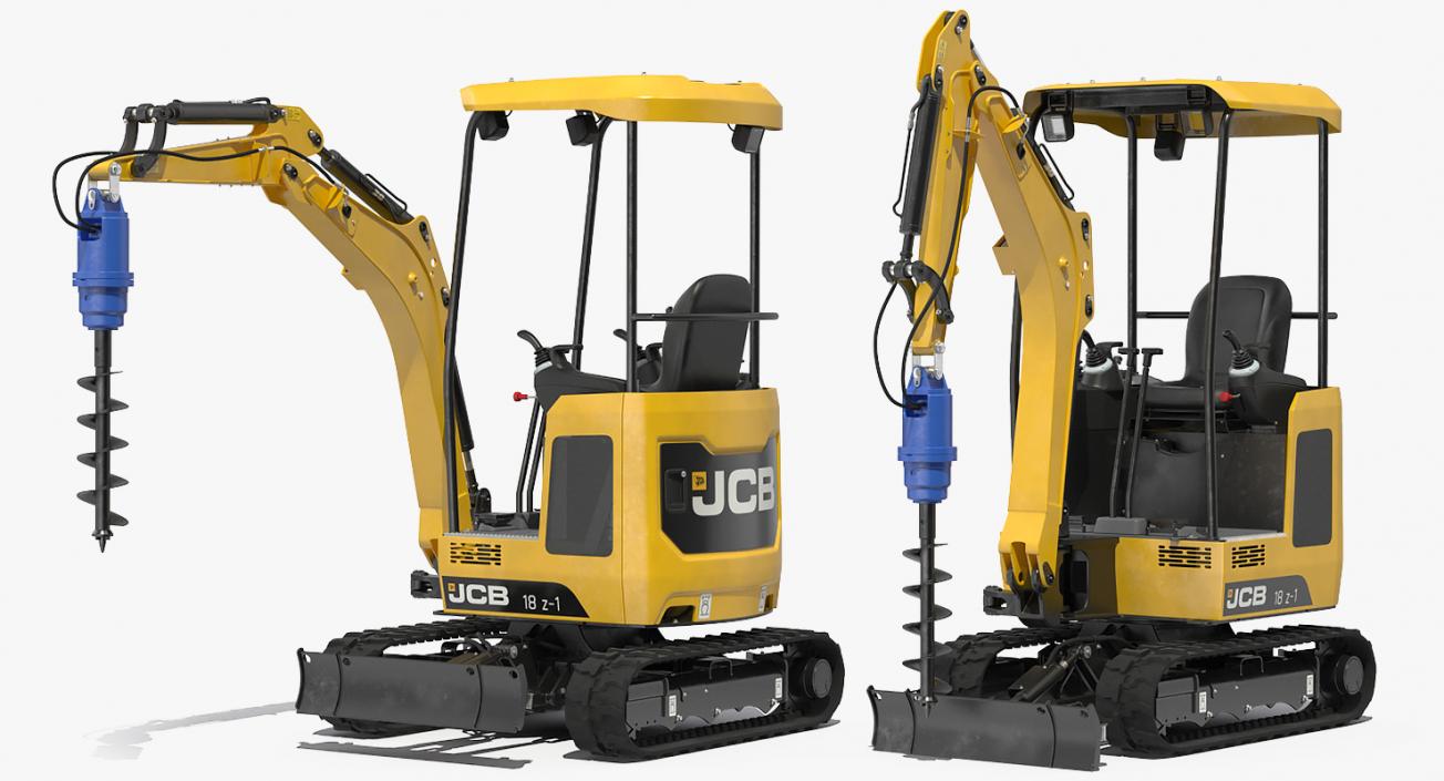 3D Mini Excavator JCB Rigged 3D Models Collection