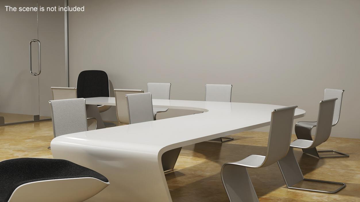 3D Futuristic Table with Chairs model