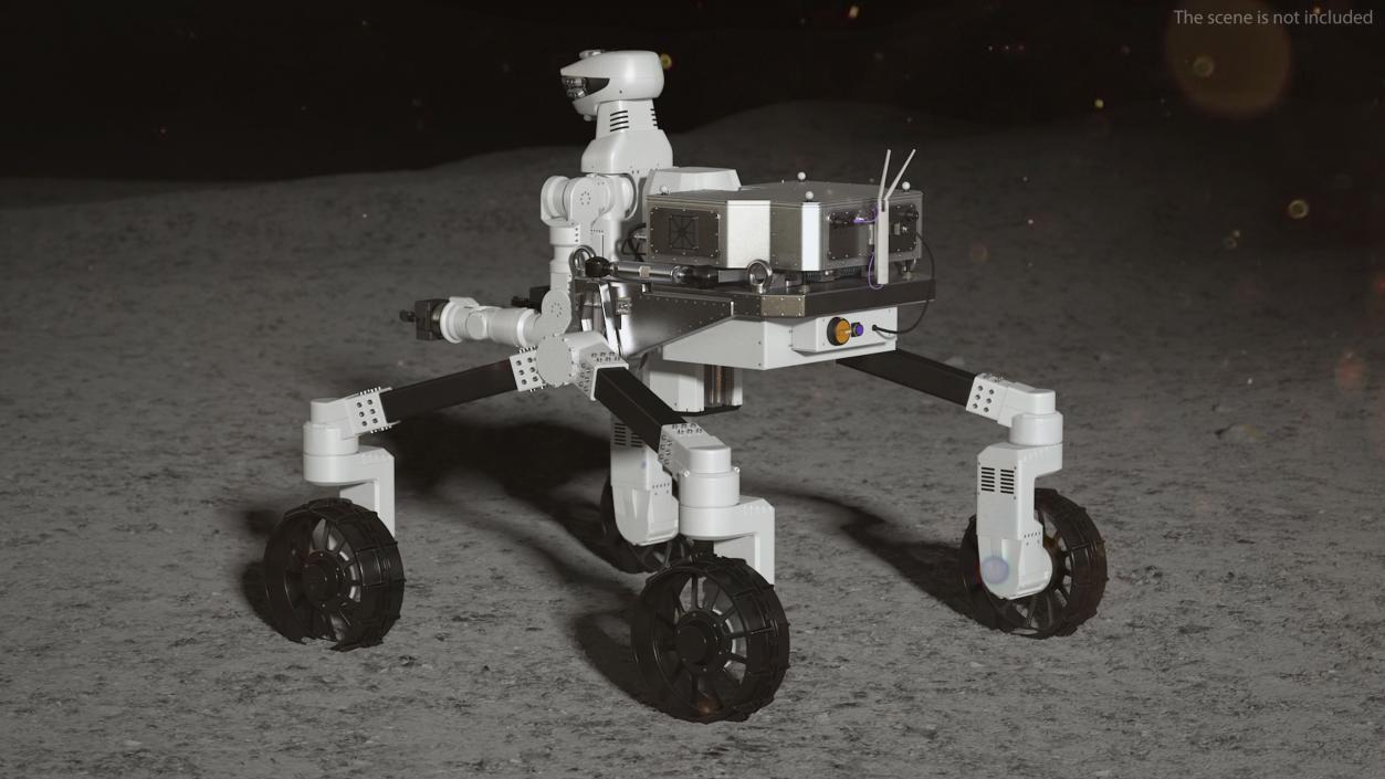 3D model Lunar Robotic Rover Rigged for Cinema 4D