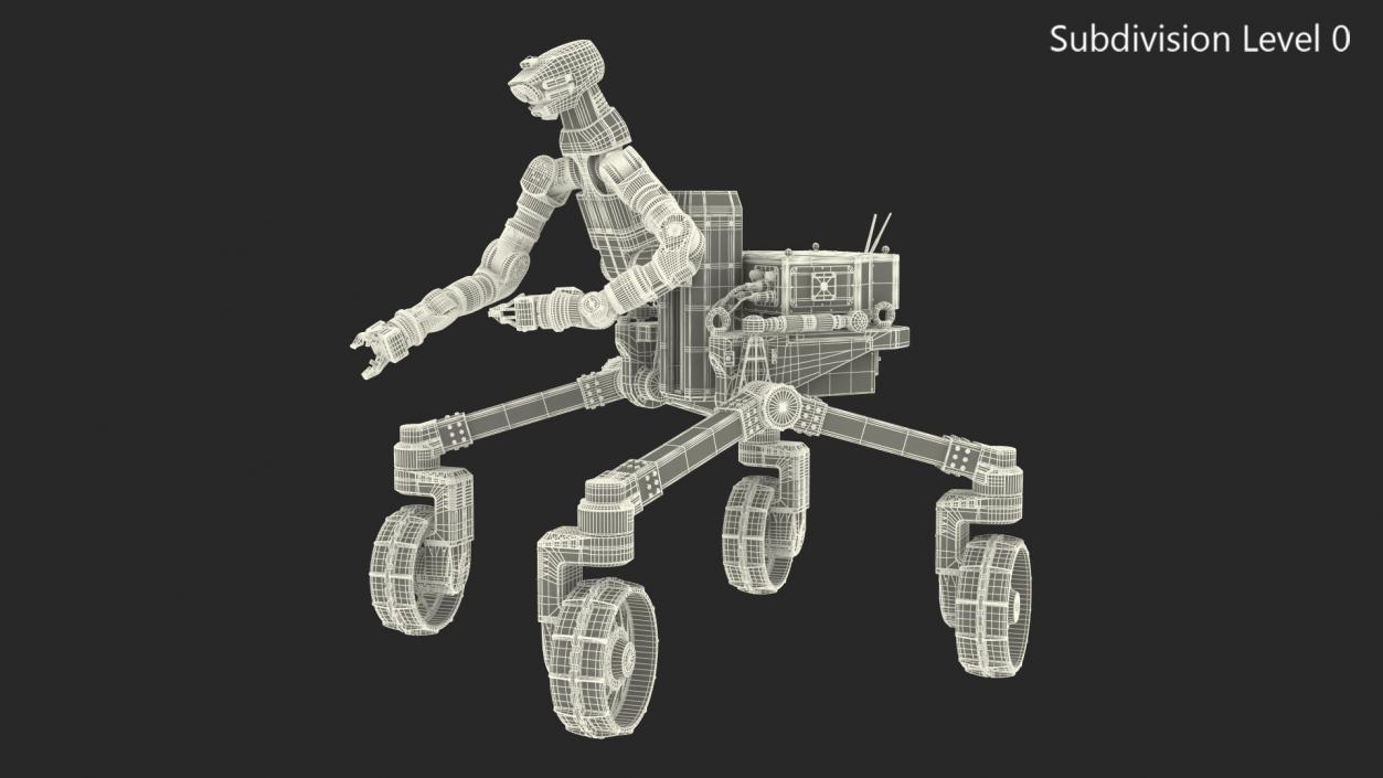 3D model Lunar Robotic Rover Rigged for Cinema 4D