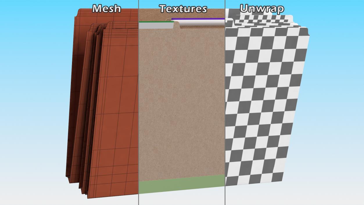 Brown Cardboard File Folder 3D