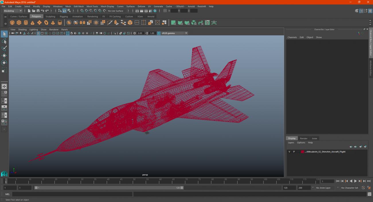 3D Mitsubishi X2 Shinshin Aircraft Flight model