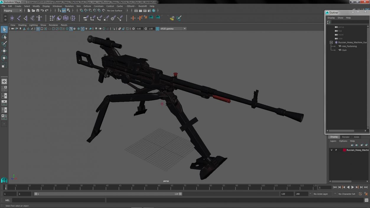 3D Russian Heavy Machine Gun Utyos