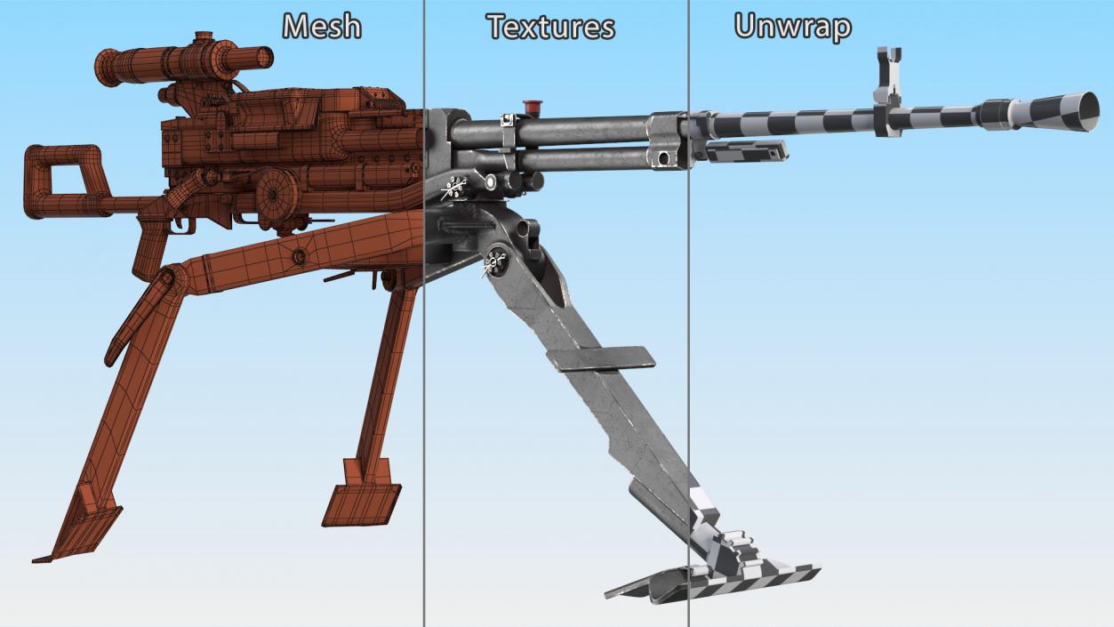 3D Russian Heavy Machine Gun Utyos