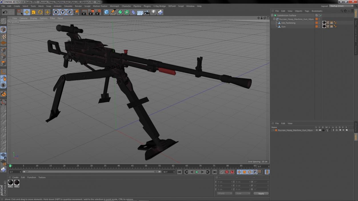 3D Russian Heavy Machine Gun Utyos