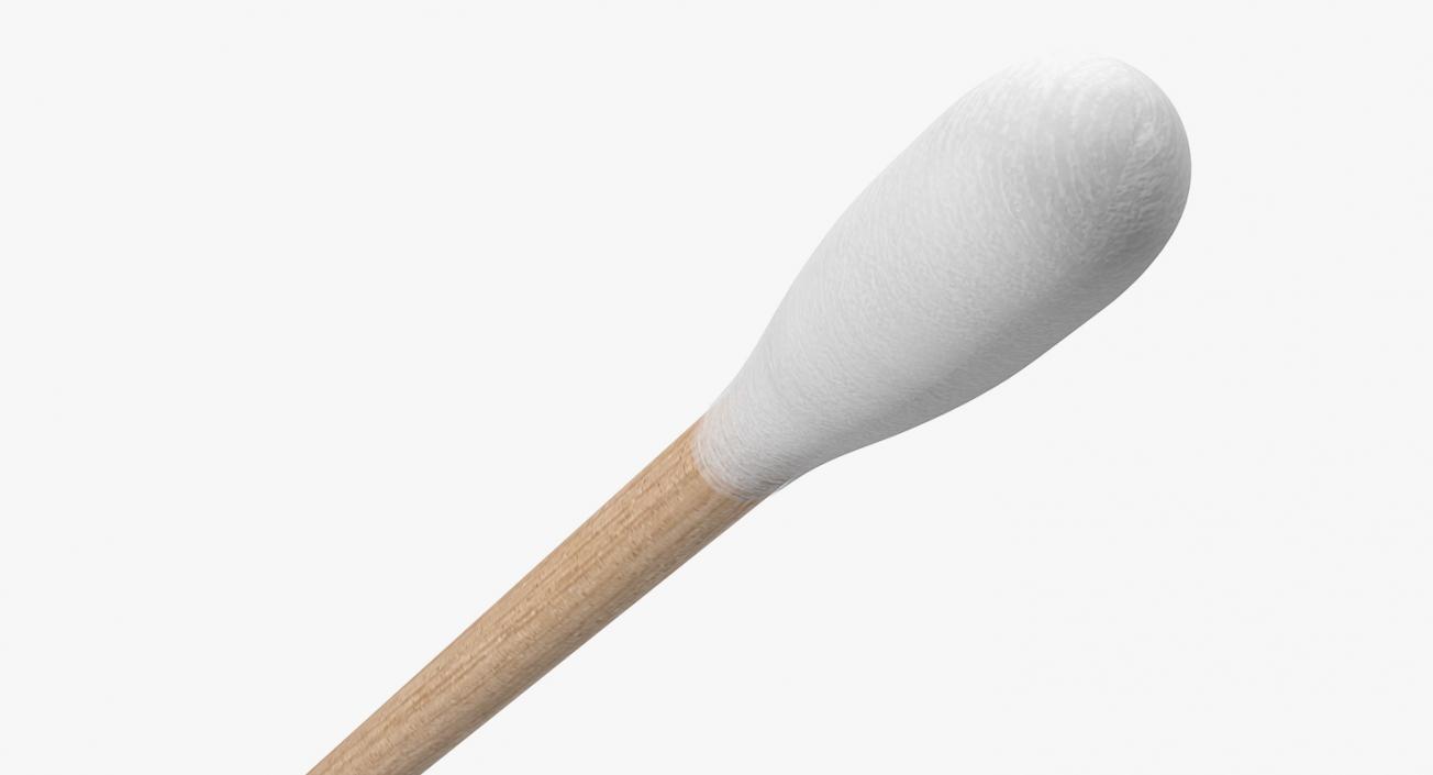 3D Wooden Cotton Swab model