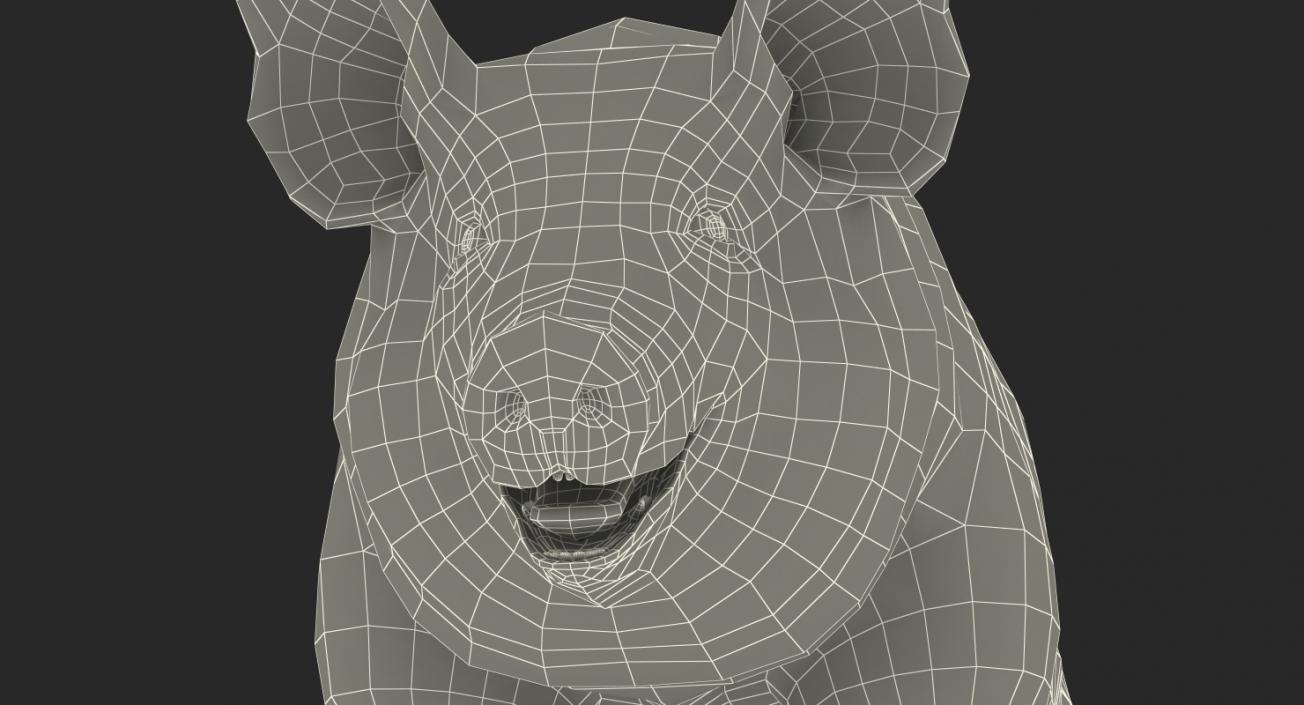 3D model Pig Sow Peitrain with Fur