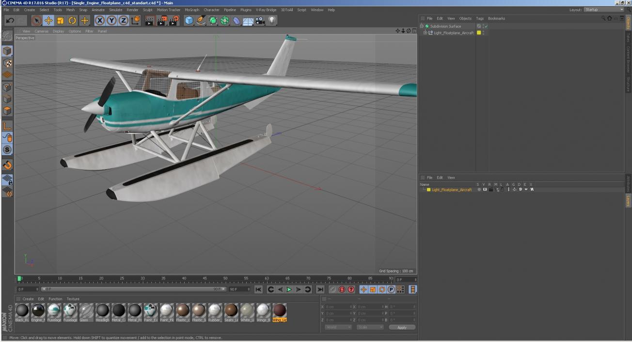 3D model Light Floatplane Aircraft