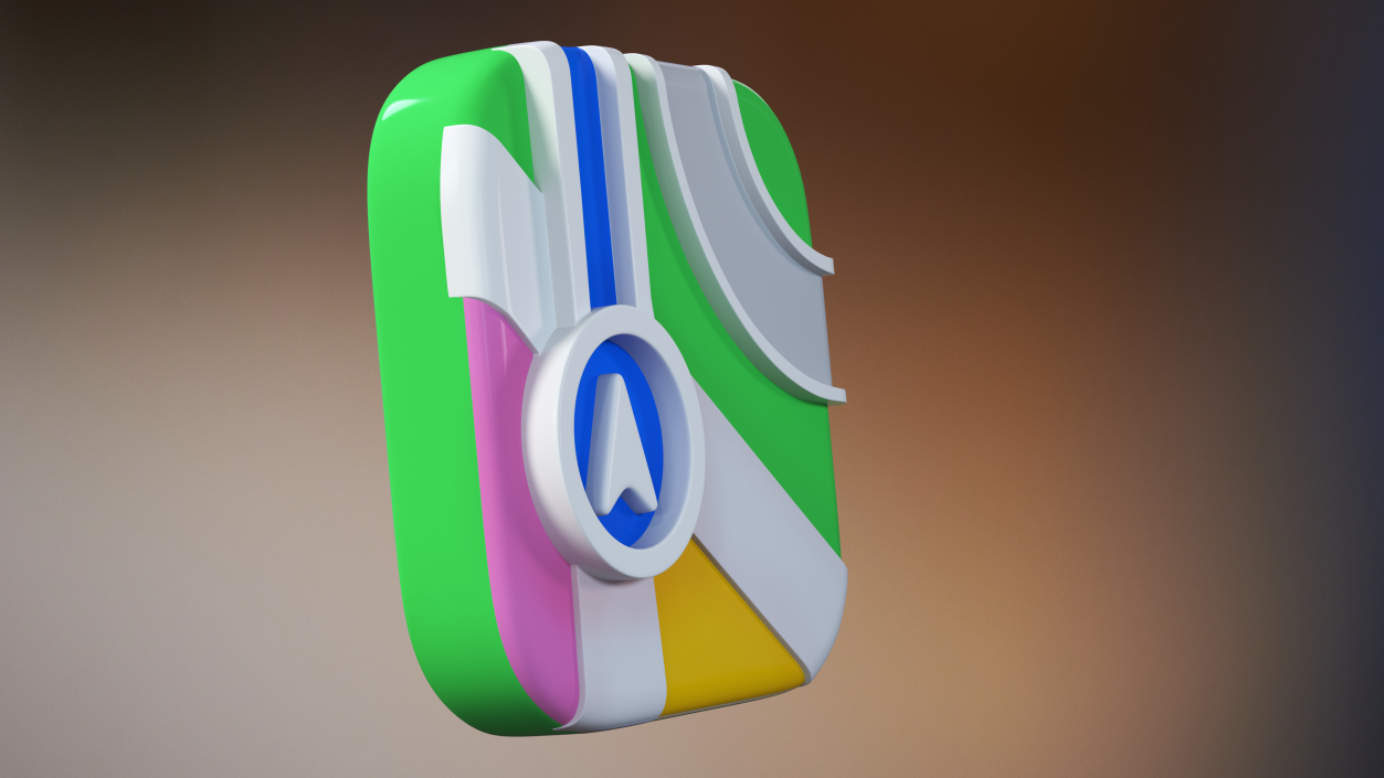 3D model iPhone iOS Maps Icon