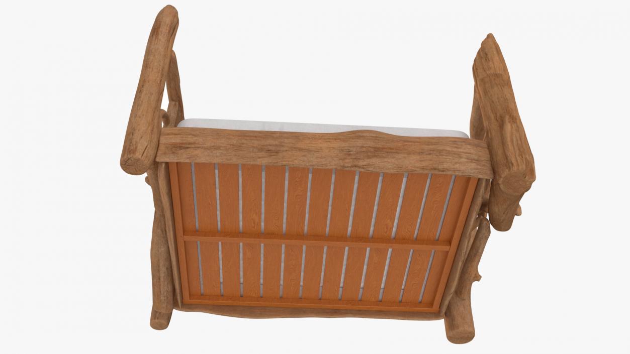 Log Rustic Snag Bed 3D model