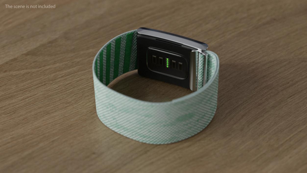 3D model Fitness Band Green Rigged