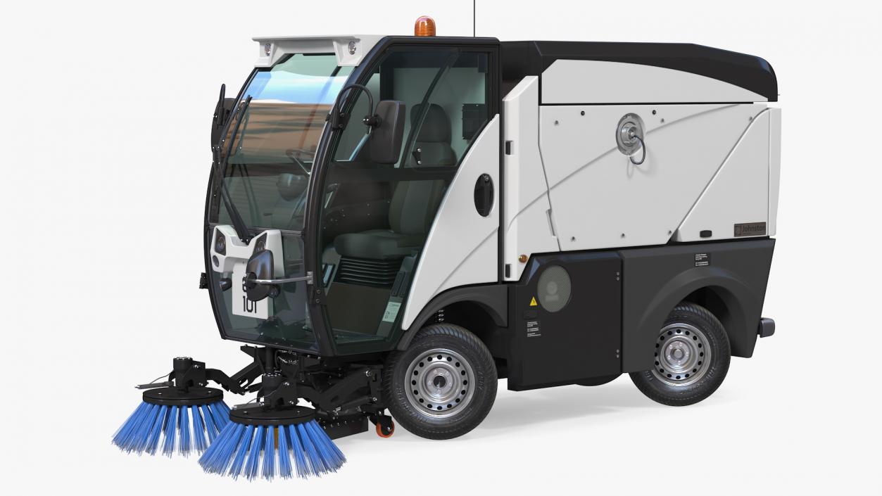 Johnston CN101 Compact Road Sweeper Rigged 3D