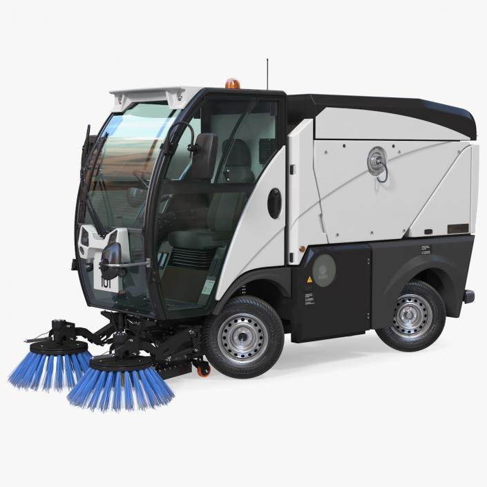 Johnston CN101 Compact Road Sweeper Rigged 3D