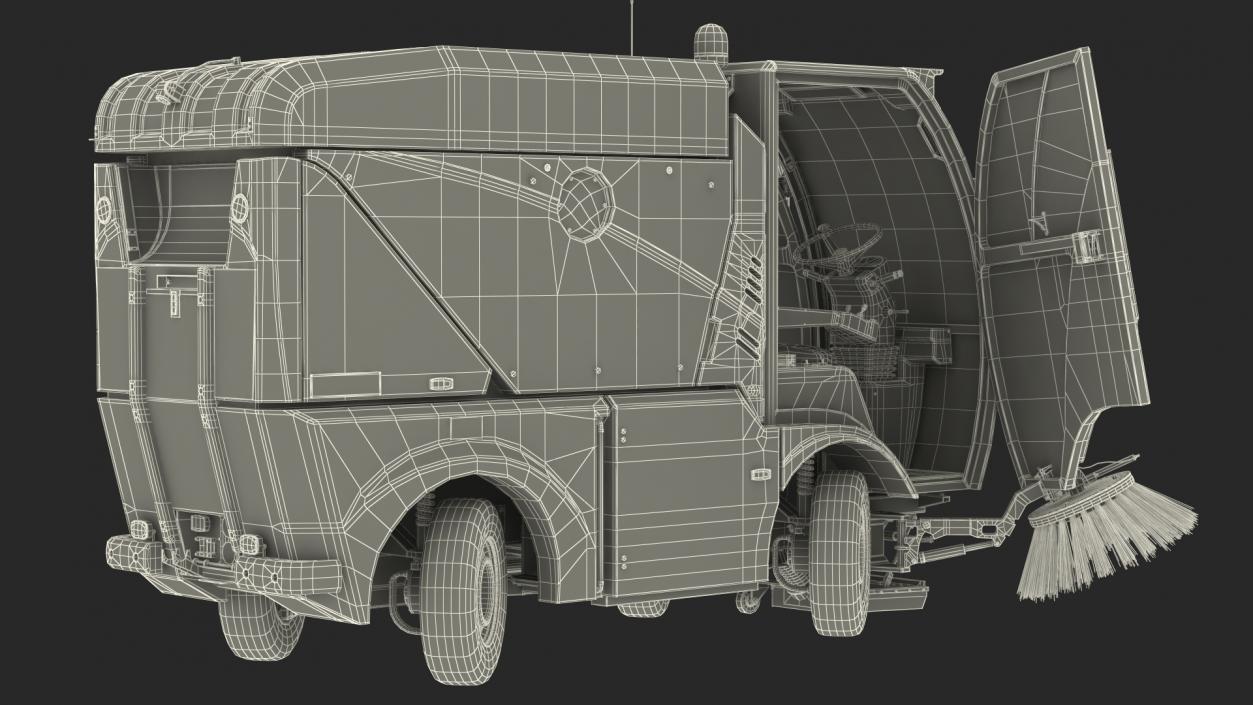 Johnston CN101 Compact Road Sweeper Rigged 3D