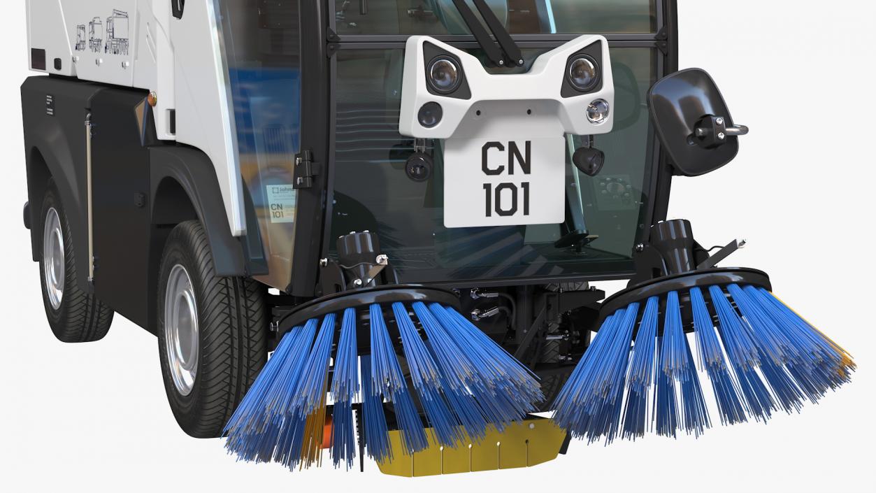 Johnston CN101 Compact Road Sweeper Rigged 3D