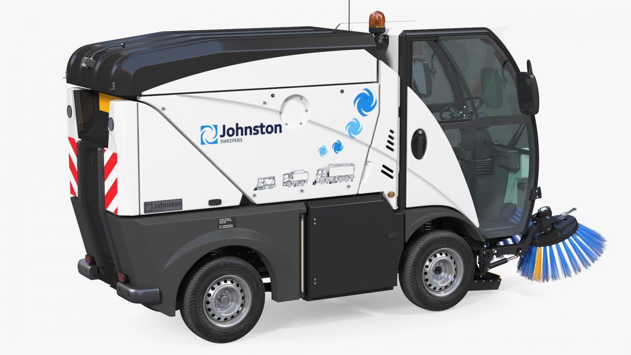 Johnston CN101 Compact Road Sweeper Rigged 3D