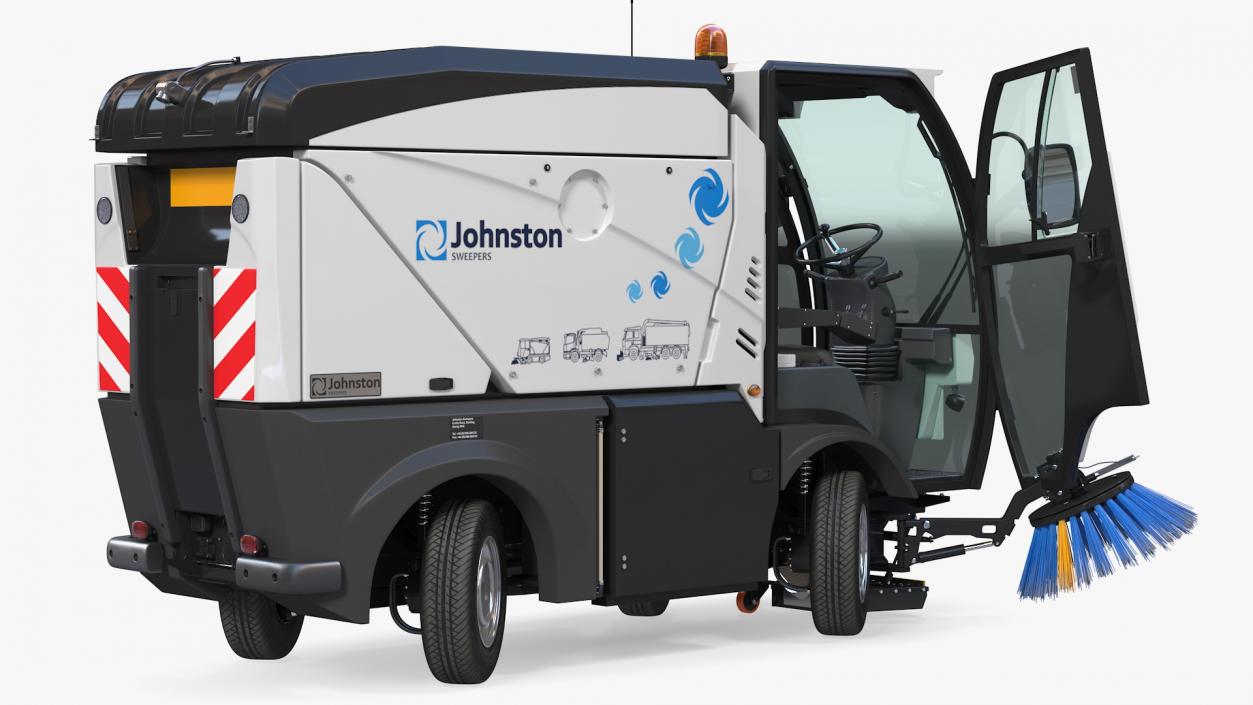 Johnston CN101 Compact Road Sweeper Rigged 3D