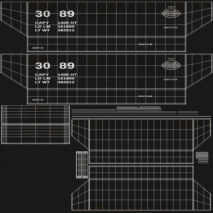 3D model Railroad Quad Hopper