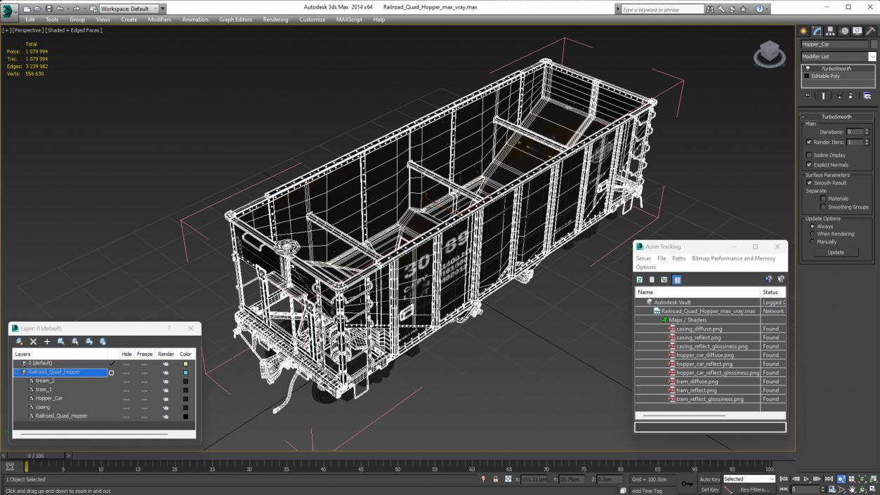 3D model Railroad Quad Hopper