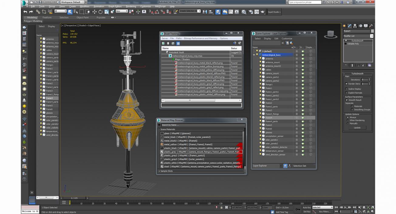 Meteorological Buoy 3D model