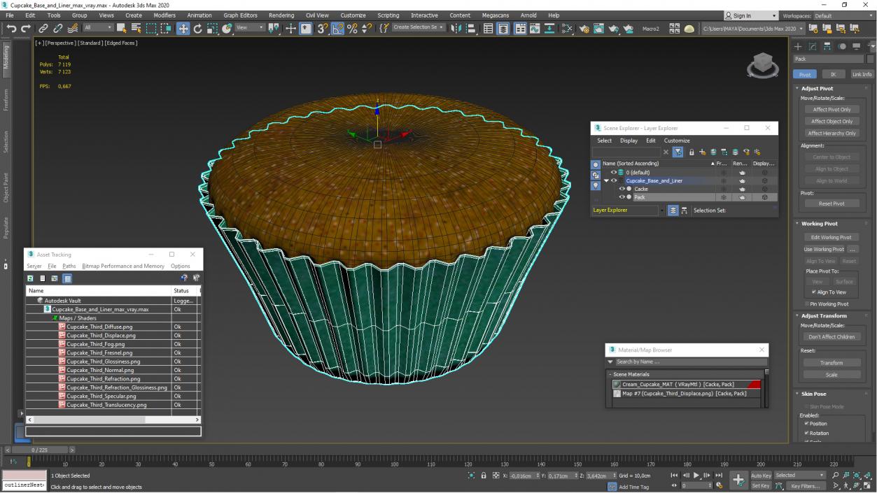 Cupcake Base and Liner 3D