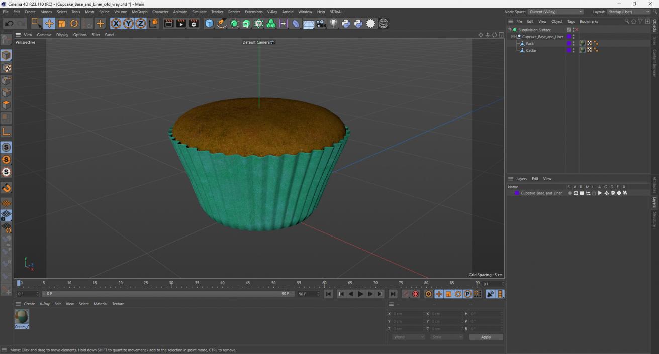 Cupcake Base and Liner 3D