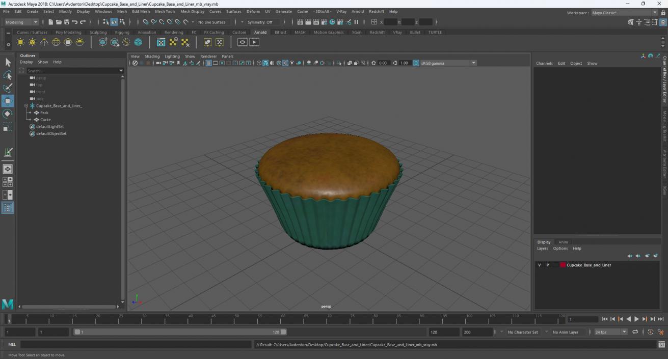 Cupcake Base and Liner 3D