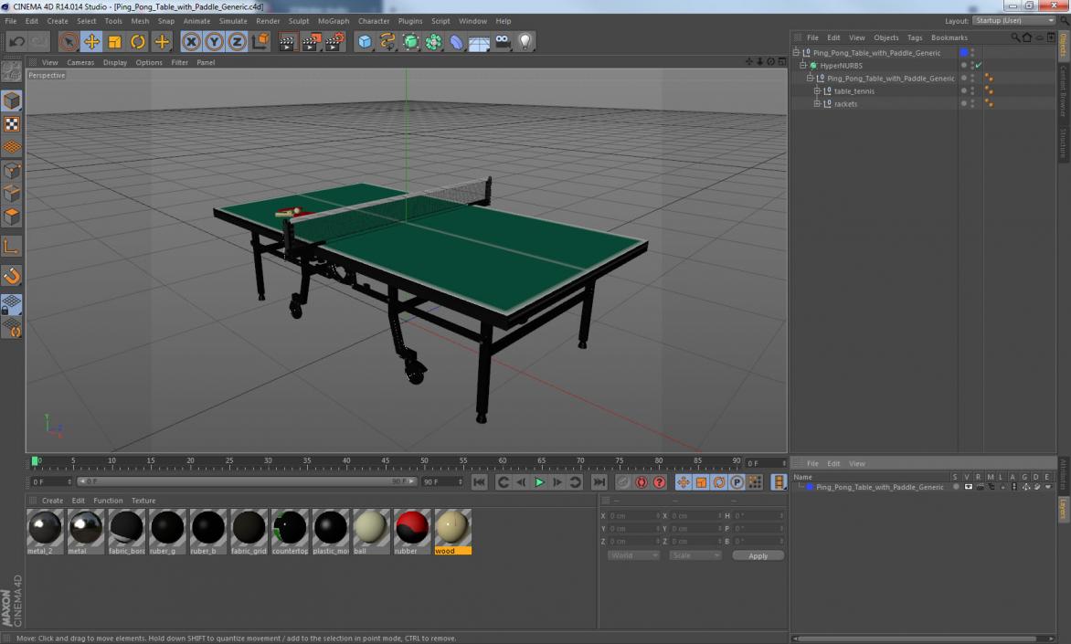 3D model Ping Pong Table with Paddle Generic