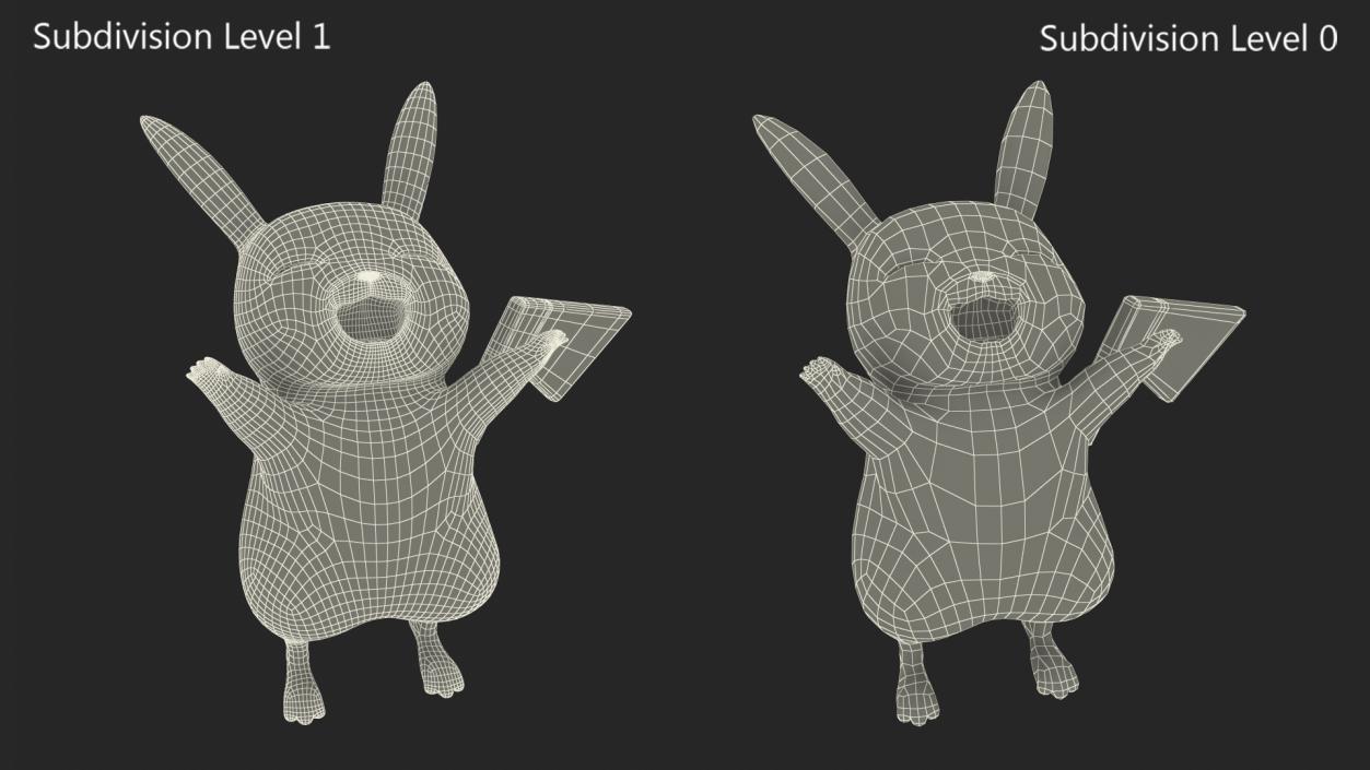 Happy Pikachu Character Fur 3D