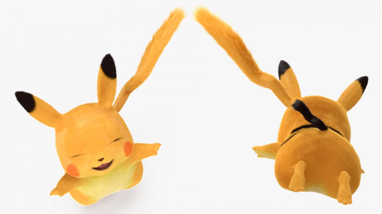 Happy Pikachu Character Fur 3D