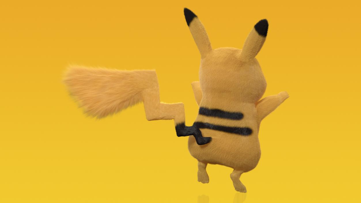 Happy Pikachu Character Fur 3D