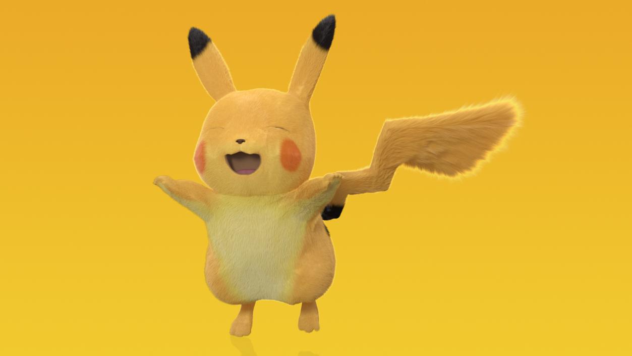 Happy Pikachu Character Fur 3D