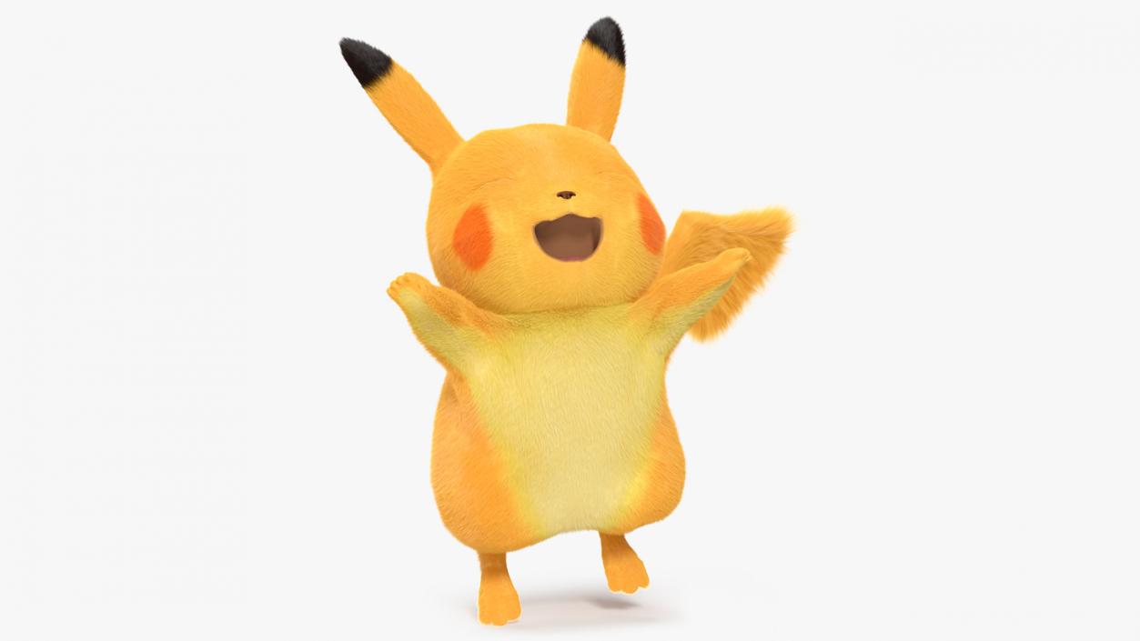 Happy Pikachu Character Fur 3D