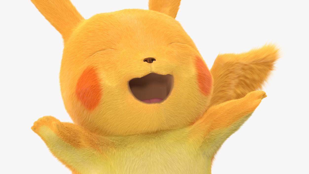 Happy Pikachu Character Fur 3D