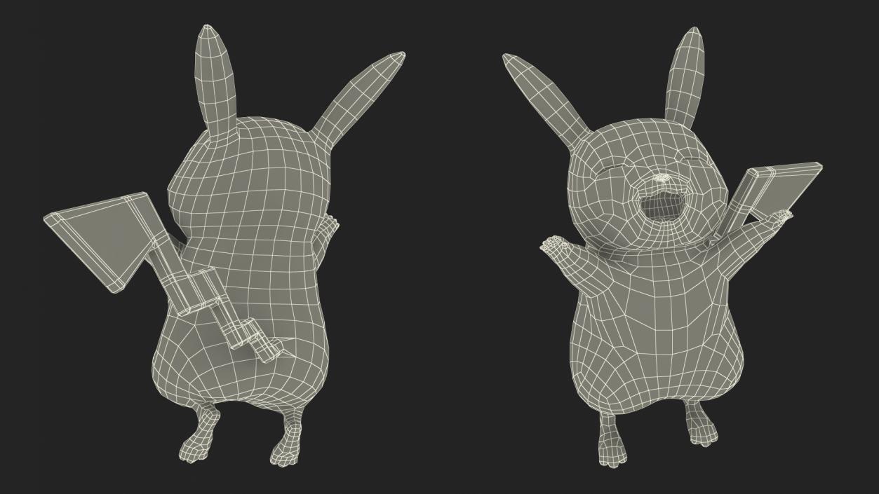 Happy Pikachu Character Fur 3D