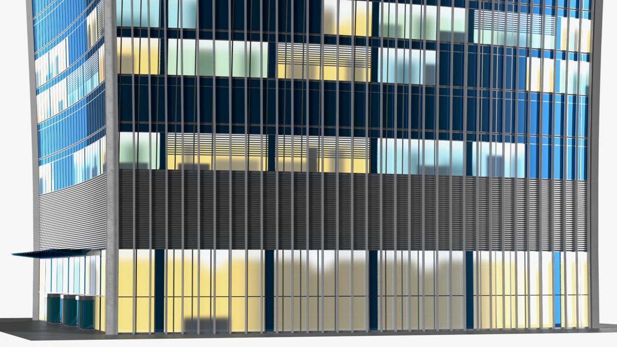 Modern Night Glow Skyscrapers Collection 3 3D