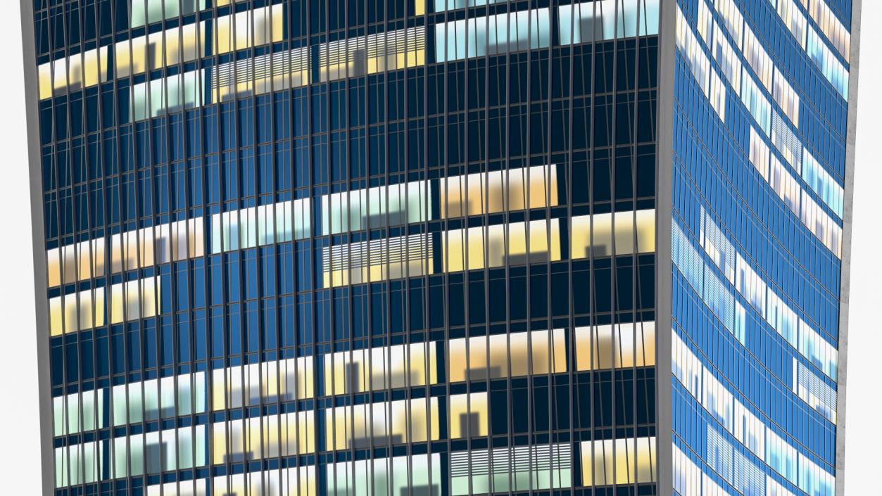 Modern Night Glow Skyscrapers Collection 3 3D